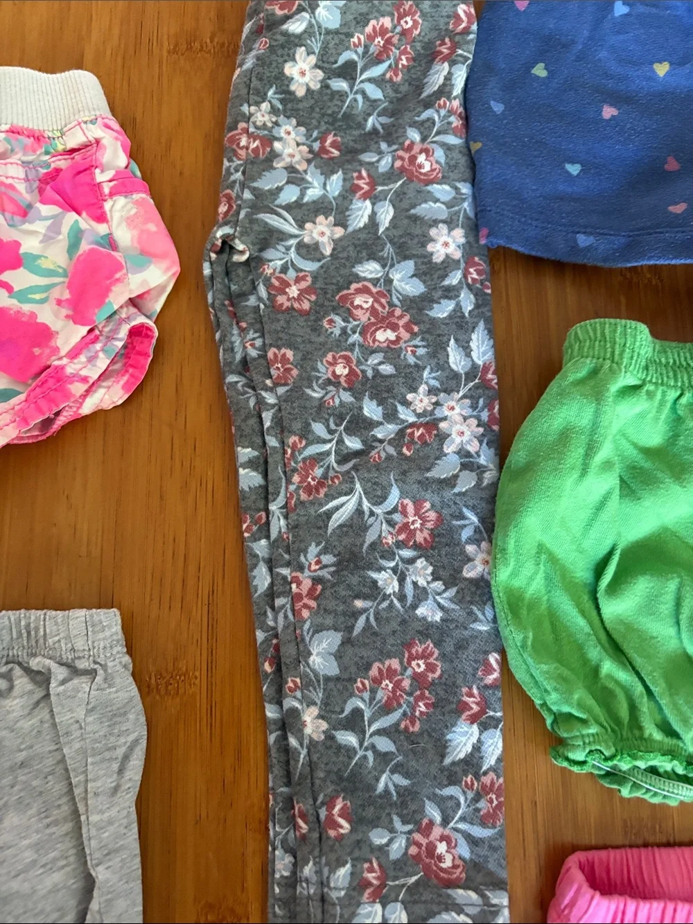 18 Month Summer Knit Shorts and Leggings Bundle Girl - Pink, Blue, Green, Gray